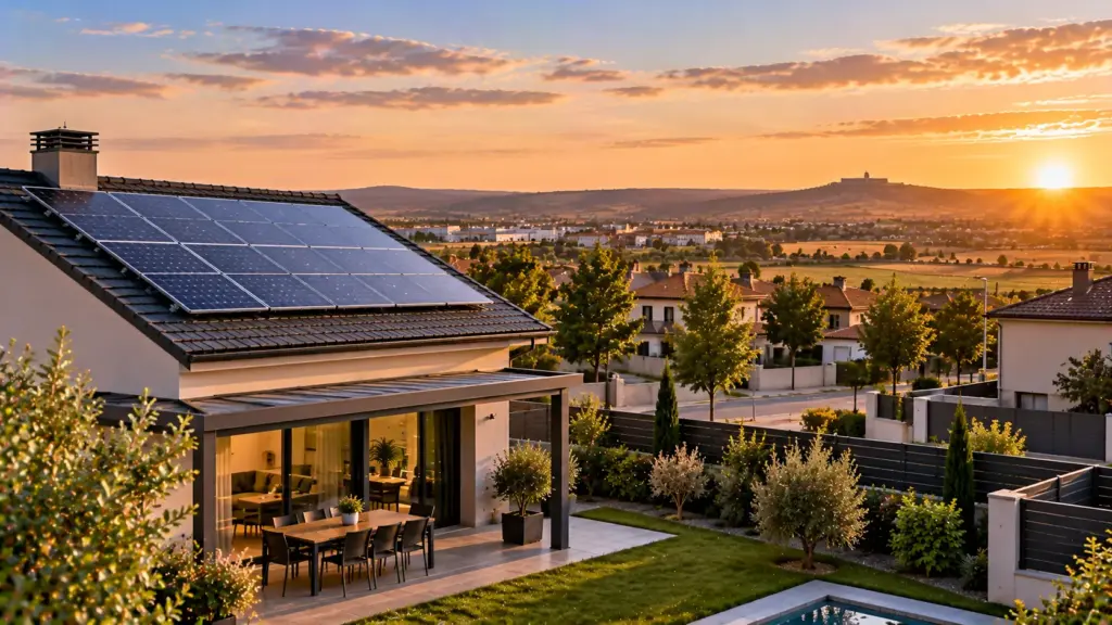 Paneles solares sobre una cubierta