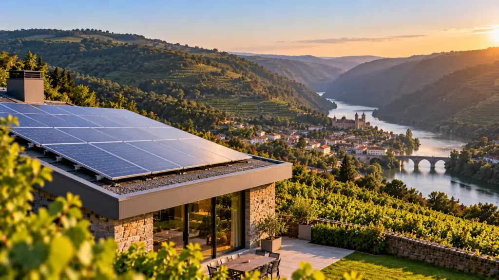 Imagen ilustrativa de paneles solares sobre la cubierta de una vivienda